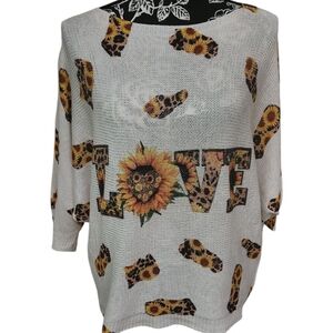 Cento Uno Italian Sunflower Print Women's Sweater